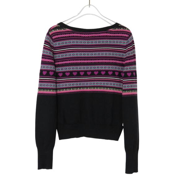 Y2k Vintage Aeropostale Purple Knit Cardigan Sweater Argyle Medium Hearts - Picture 6 of 7